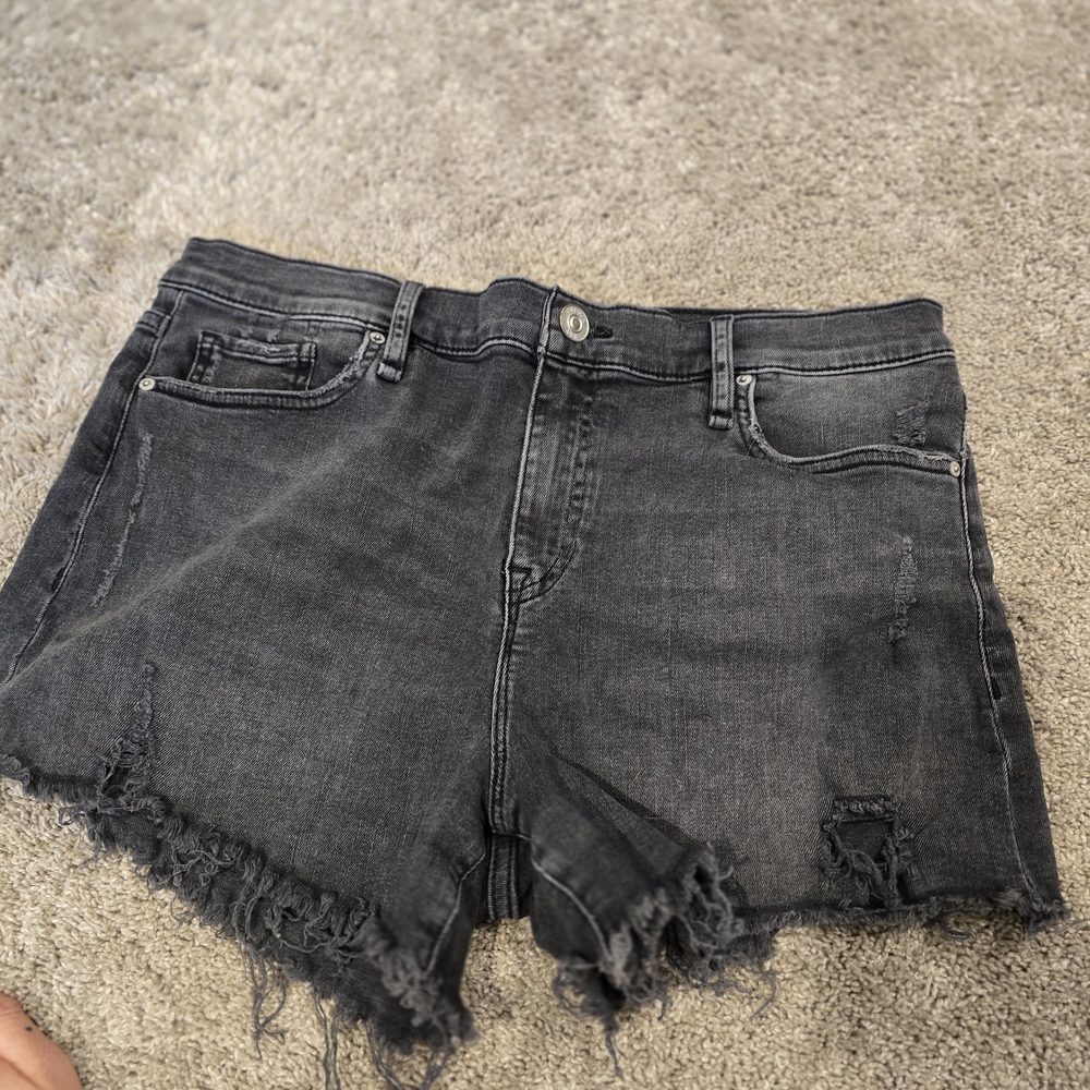 Hudson Jeans Frayed Hem Gray Denim Shorts